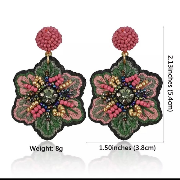 Embroidered earring - Picture 4 of 4